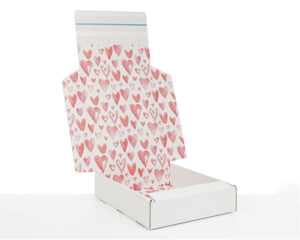 Boxes with Watercolour Hearts Print 228*200*50 mm - Packaging Superstore