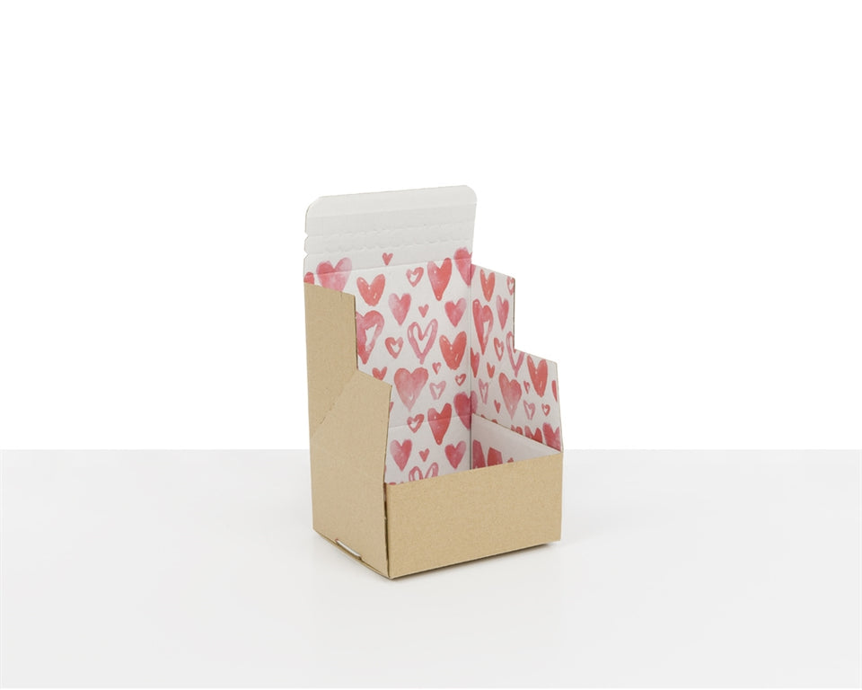 Boxes with Watercolour Hearts Print Outside 145*130*65 mm - Packaging Superstore