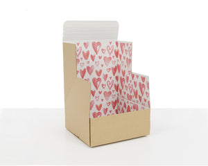 Boxes with Watercolour Hearts Print Inside 145*130*65 mm - Packaging Superstore